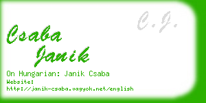 csaba janik business card